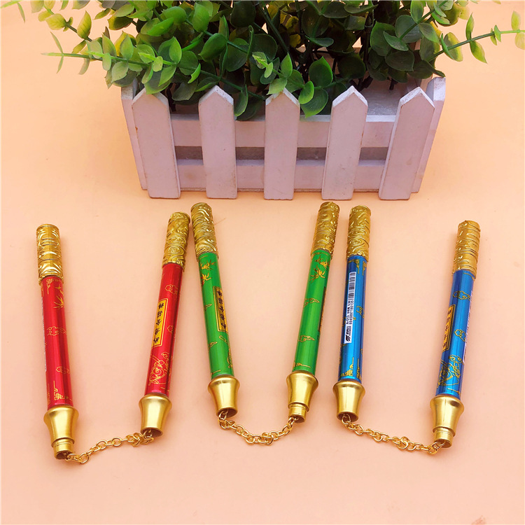 创意金箍棒双节棍中性笔学生玩具转转笔 双头蓝色黑色签字笔013