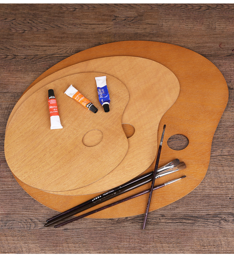 中盛封油调色板 椭圆形调色板 油画调色板 丙烯调色盘 木制调色板
