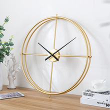 现代简约静音挂钟 客厅卧室创意装饰钟表 北欧轻奢金属铁艺时钟