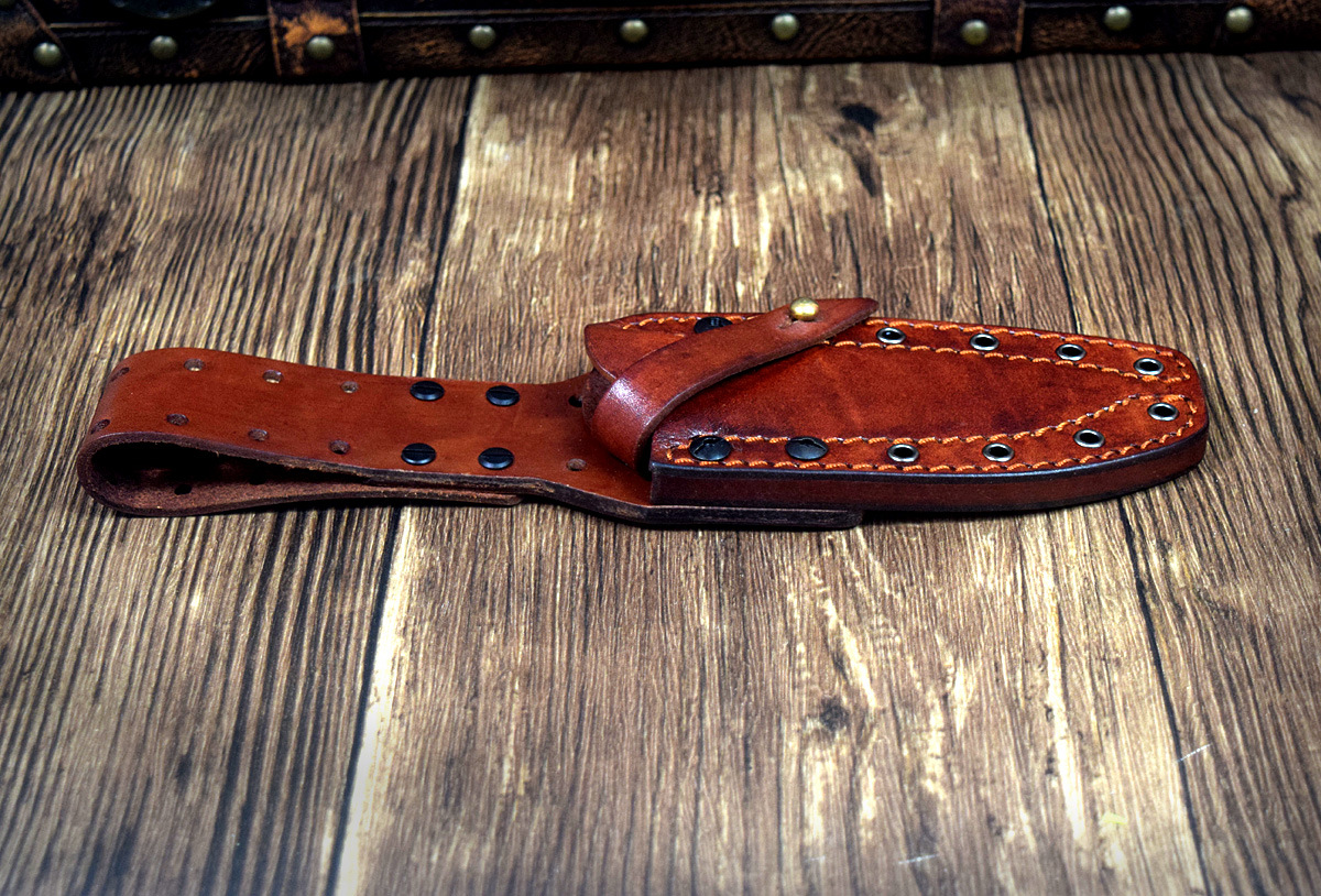 手工刀套 手工皮套 植糅革牛皮刀套 手工复古高档皮套 猎刀军刀套