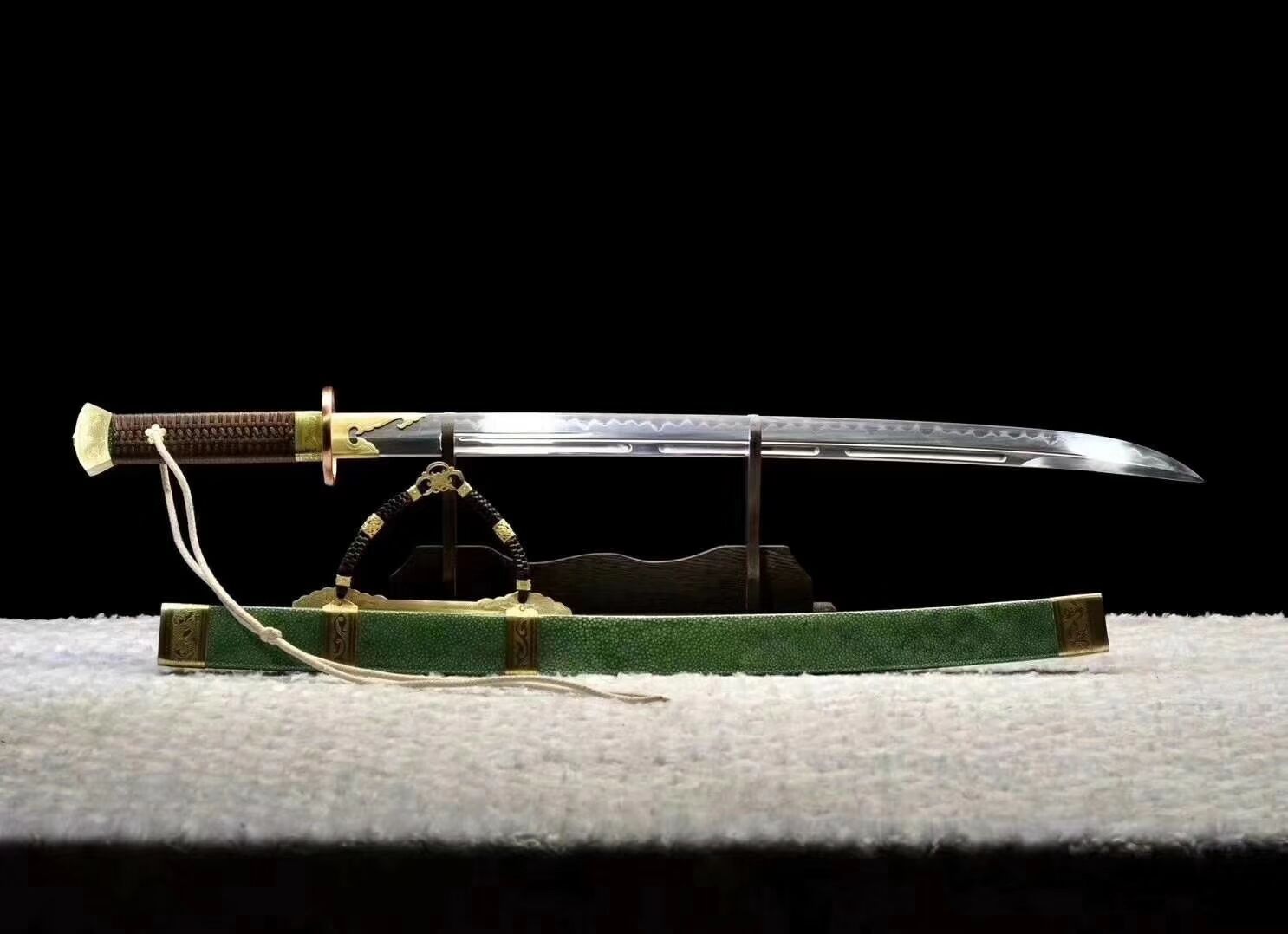 雁翎刀绿鱼子地龙泉市剑庐宝剑厂未开刃