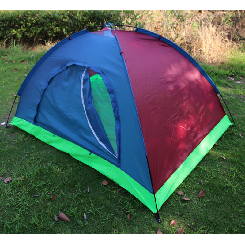 2*1.5m single layer portable manual tent single layer outdoor camping windproof polyester construction lightweight easy-to-put-up tent