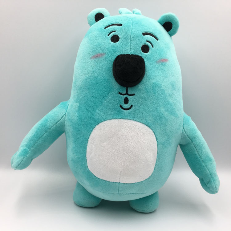 定制毛绒玩具蓝色熊 软绵绵笨笨熊抱枕站姿熊抓机娃娃可定制logo