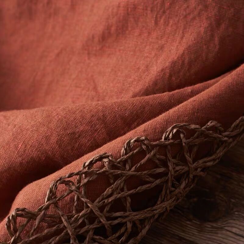 士林纯亚麻色织布 双色亚麻面料 平纹麻料素色复古汉服面料