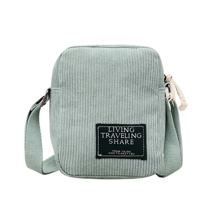 New Casual Messenger Bag Korean Style All-Match Shoulder Bag Simple Corduroy Small Square Bag Sports Outing Small Bag