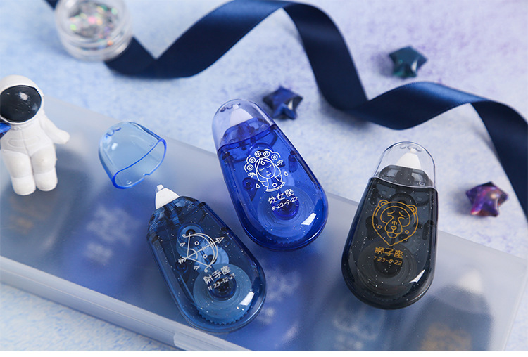 twingo天高 十二星座修正带 星空涂改带透明膜改正带厂家一件代发