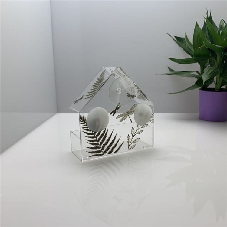 工厂定做 透明亚克力喂鸟器 有机玻璃亚克力宠物喂食器生产加工厂