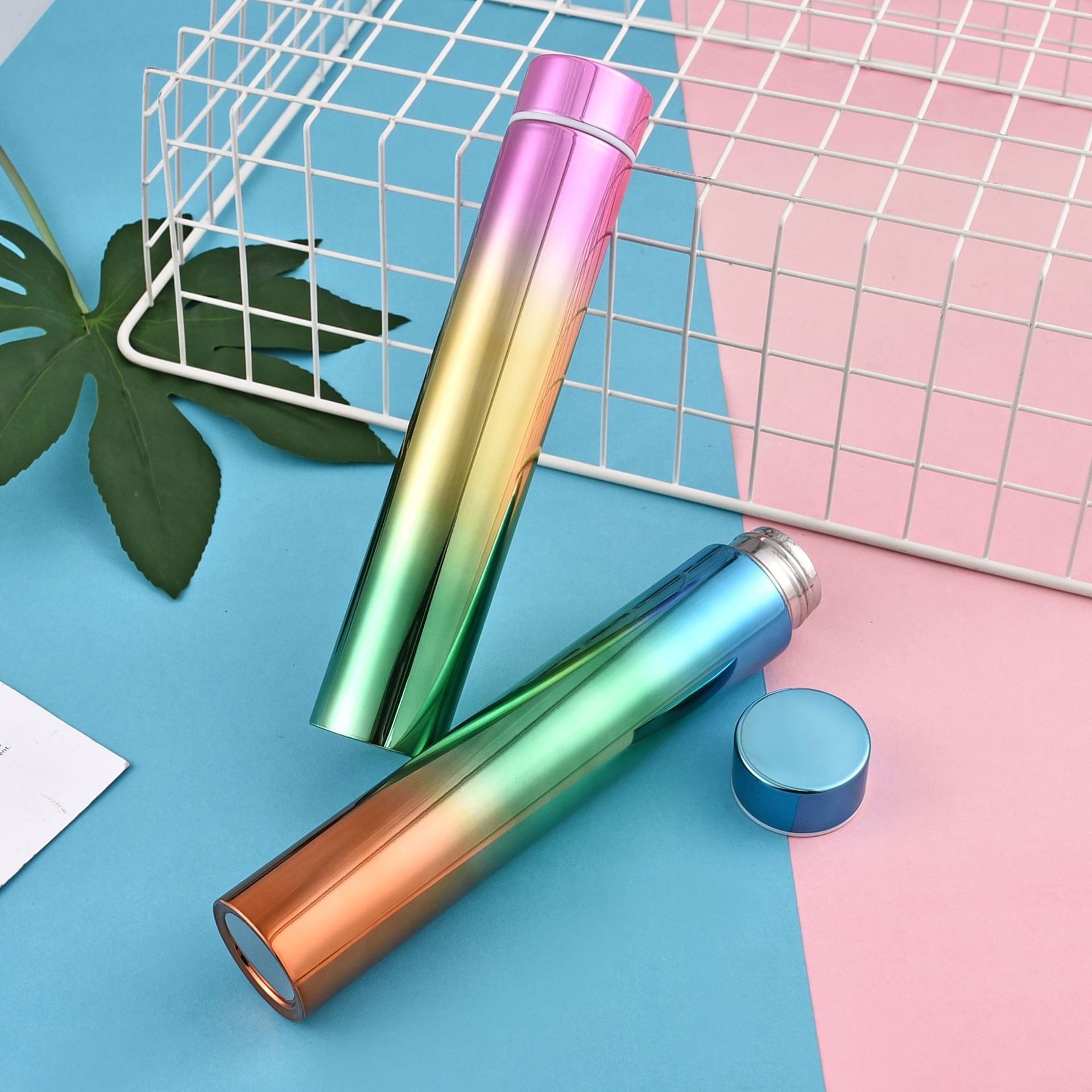 创意炫彩不锈钢直身保温杯细长学生防狼杯子棒棒保温杯一件代发