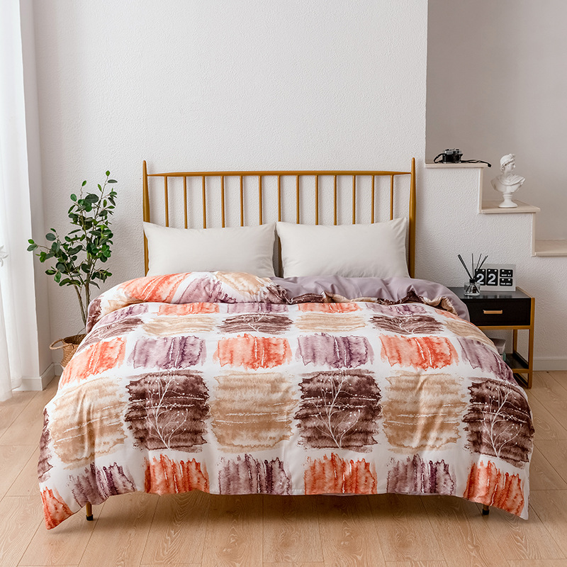 亚马逊ebay跨境家纺床品水墨涂鸦三件套外贸出口 bedding定制床单