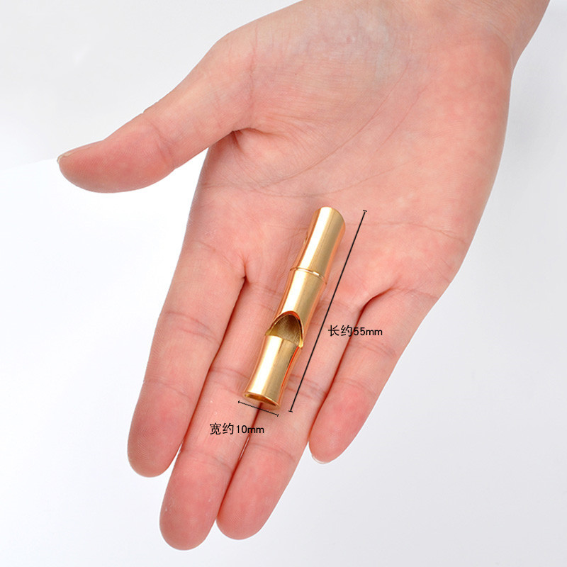 纯黄铜复古求生哨手工纯铜口哨户外用品etc工具拉牌竹节教练口哨