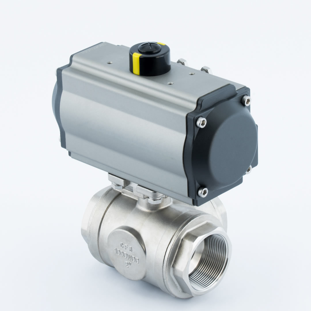 气动三通球阀q615w-16p 蒸汽调节球阀 上海自科阀门