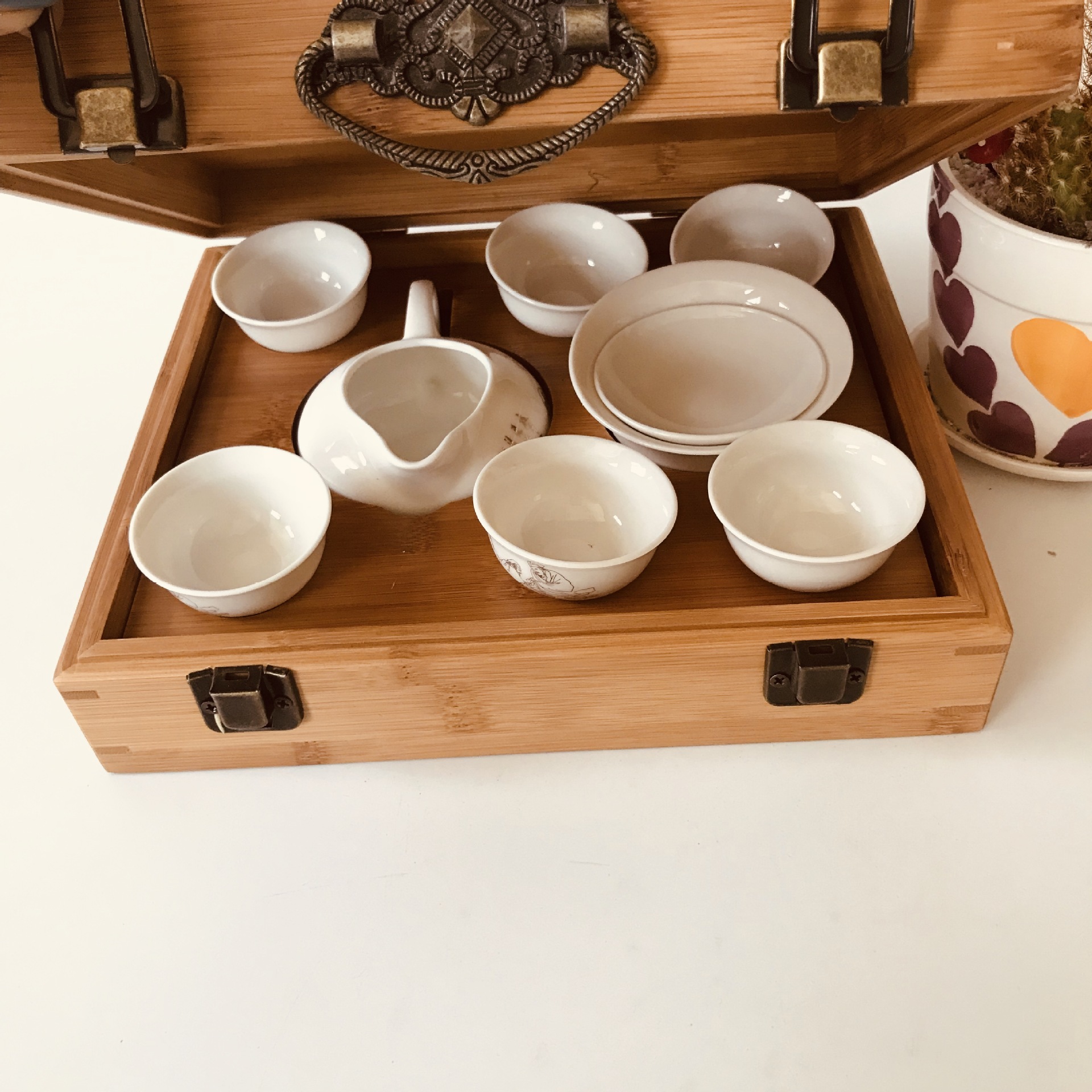 竹木便携式功夫茶茶盘 迷你旅行翻盖茶具 户外功夫竹茶具茶盘托盘