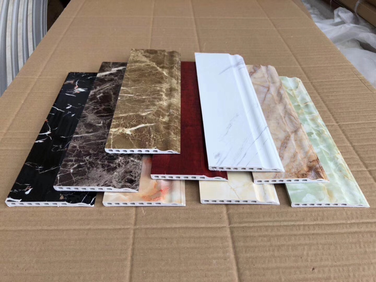 石塑踢脚线平底地脚线装饰线条仿大理石线条灰色带金边 防火防水
