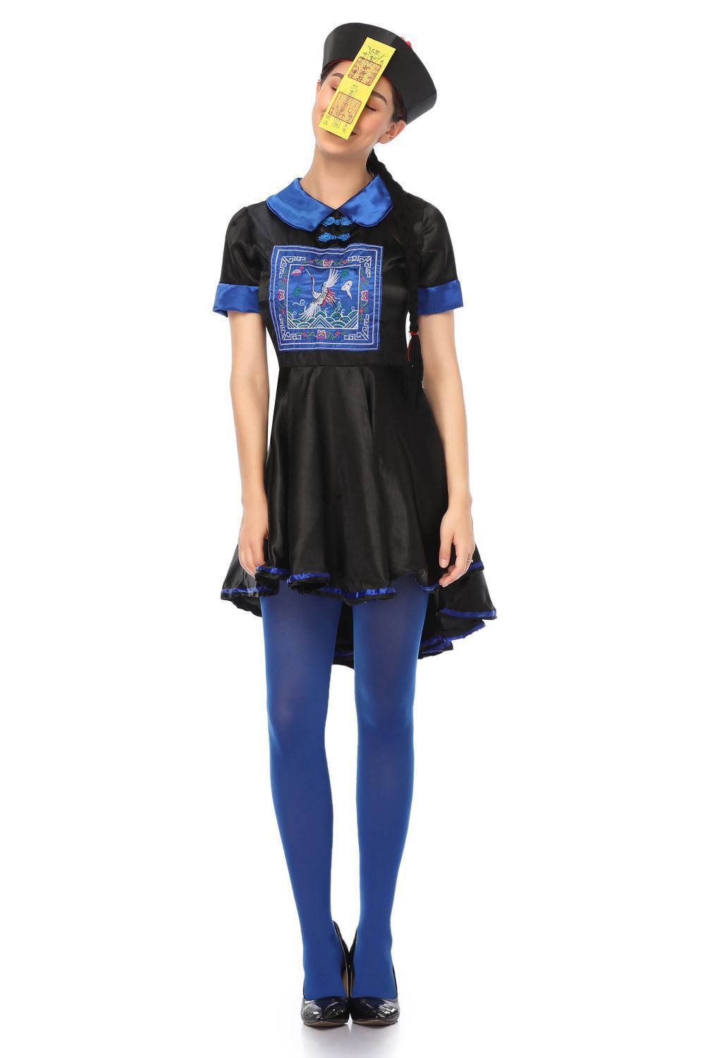 万圣节cosplay民间传说的鬼怪 成人清朝古装女僵尸先生扮演连衣裙