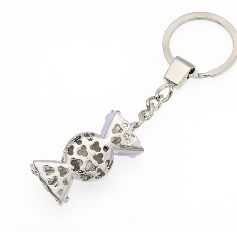 Korean Style New Hollow Jeweled Candy Keychain Creative Personalized Girly Bag Accessories Factory Customization