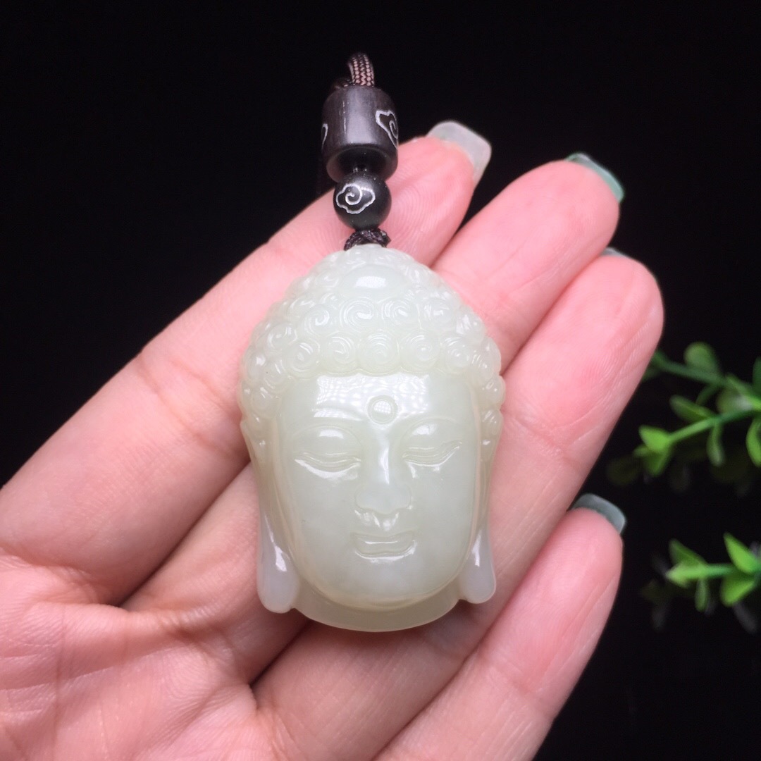 工厂直销/一件代发/支持复检 和田玉白玉释迦摩尼佛祖头像吊坠
