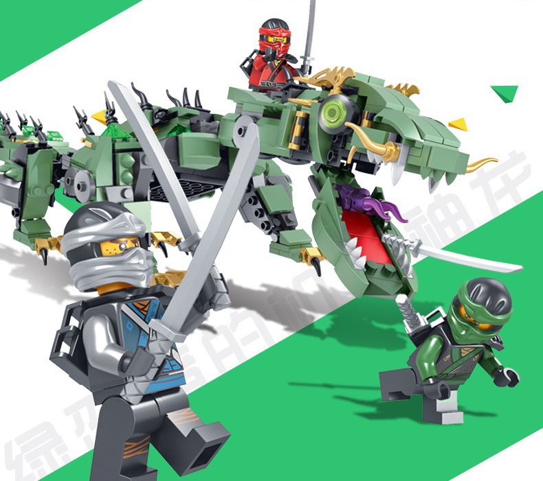 热销乐多小神庙105同款幻影忍者大青龙兼容乐高拼装益智积木