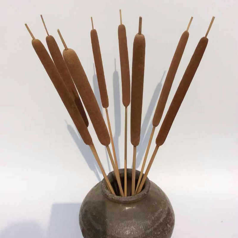 工厂定制蒲棒干花 仿真植物水烛香蒲叶 酒店装饰摆设 春秋色可选