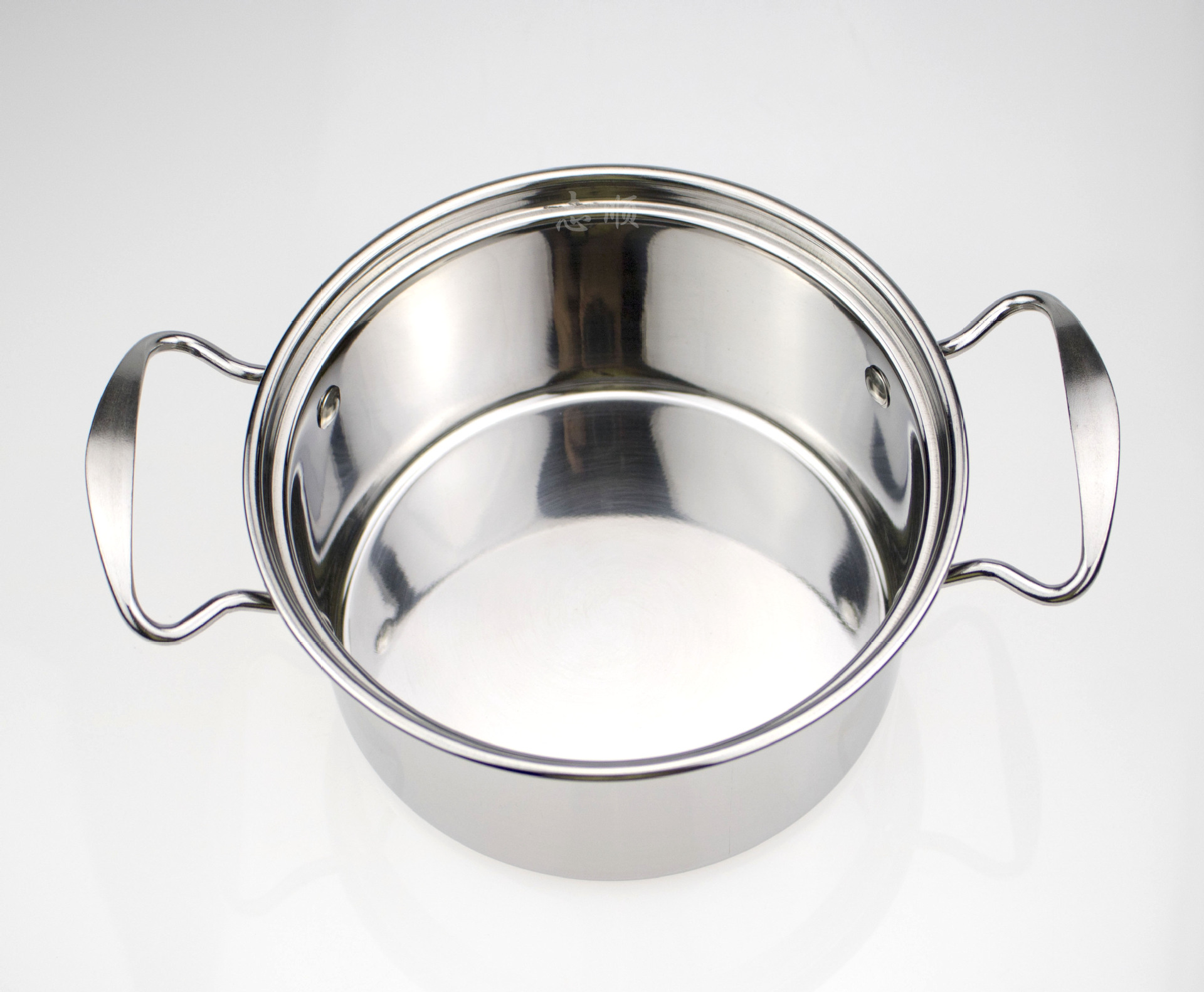 不锈钢双耳直角汤锅 欧式直角涮涮锅 加厚单人小火锅煮锅16cm18cm