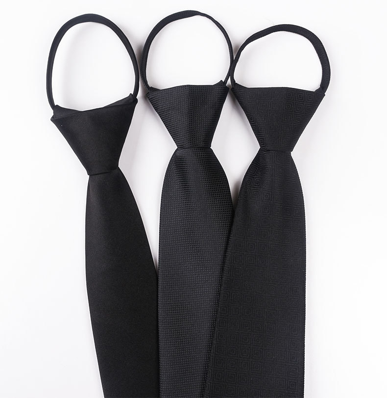 拉链领带升级版 懒人领带黑色简易行政预打领带职业商务领带男士
