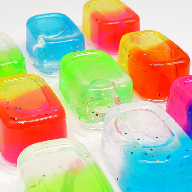 高透起泡胶 双色透明帐篷泥 网红减压拉伸泥 满盒280ml饭盒装