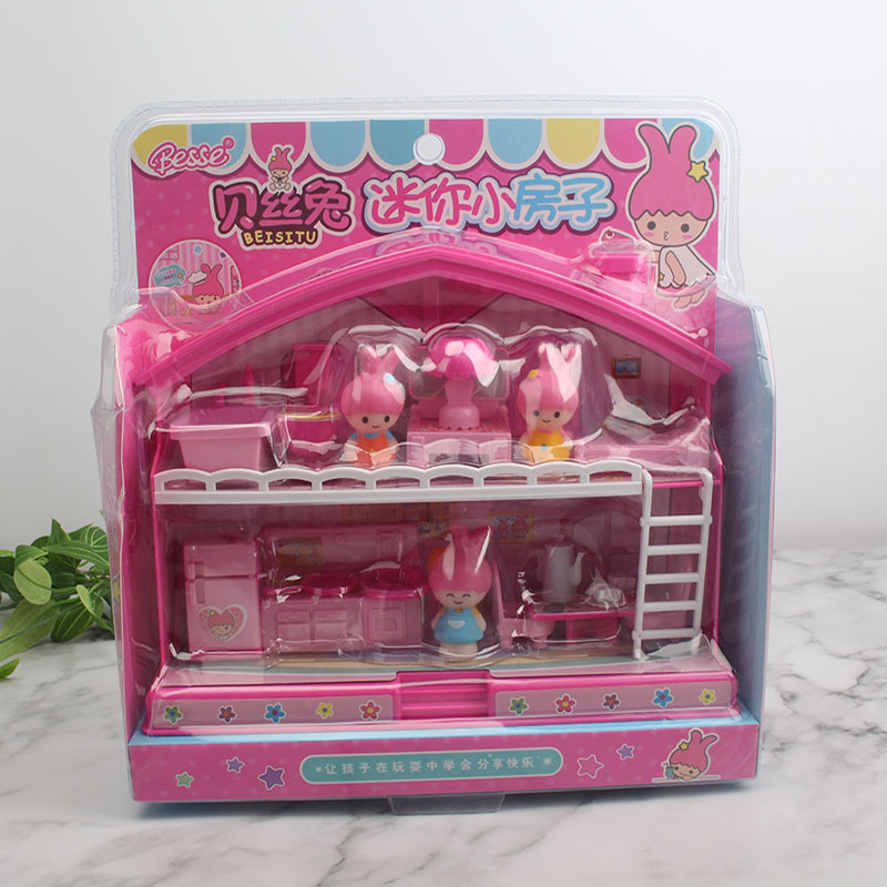 Beth Rabbit Refrigerator Washing Machine Shopping Cart Cash Register Mini Small House Set Furniture Girls Playing House Toys