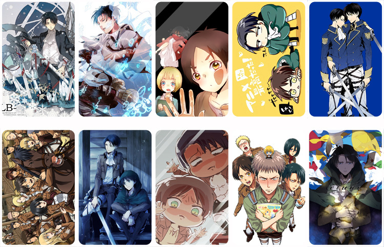 二次元 进击的巨人 磨砂卡贴各类动漫游戏周边