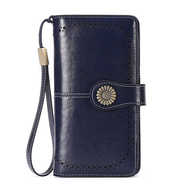 Rfid Anti-Magnetic Wallet Cross-Border New Arrival Female Korean Women's Wallet Cowhide Billfold Wallet Leather Wallet Large-Capacity Handbag