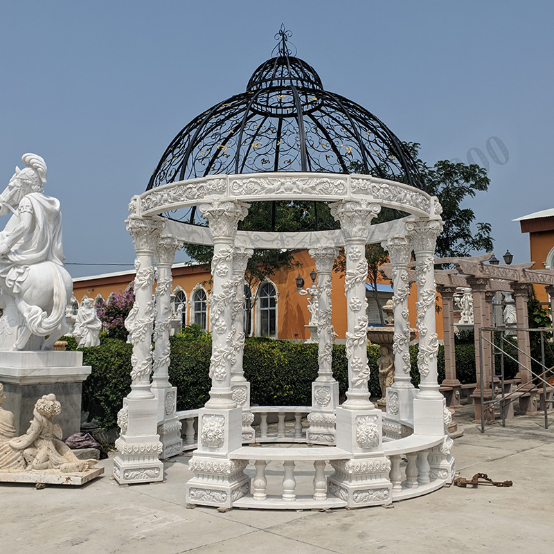 大型欧式凉亭 婚礼婚纱基地西方人物柱子手工雕刻石雕景观亭子