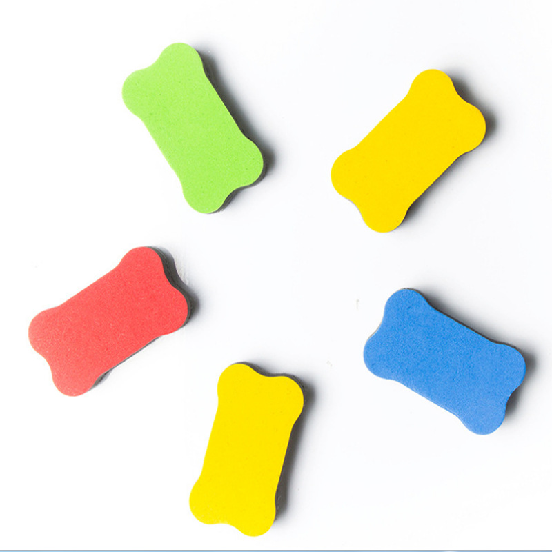 定制加工 eva海绵带磁性黑板擦 泡沫长方形毛毡无痕乒乓球板擦