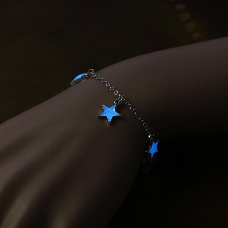 Heart Star Fashion Luminous Bracelet Korean Style Mori Girls Girlfriend Gifts Bracelet Blue Fluorescent Sweet Bracelet