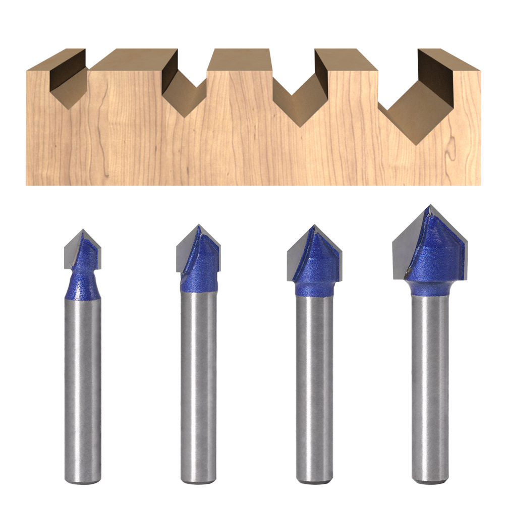 6mm柄专业级90度v型刀修边机刀头铝塑板开槽集成墙面折边刀