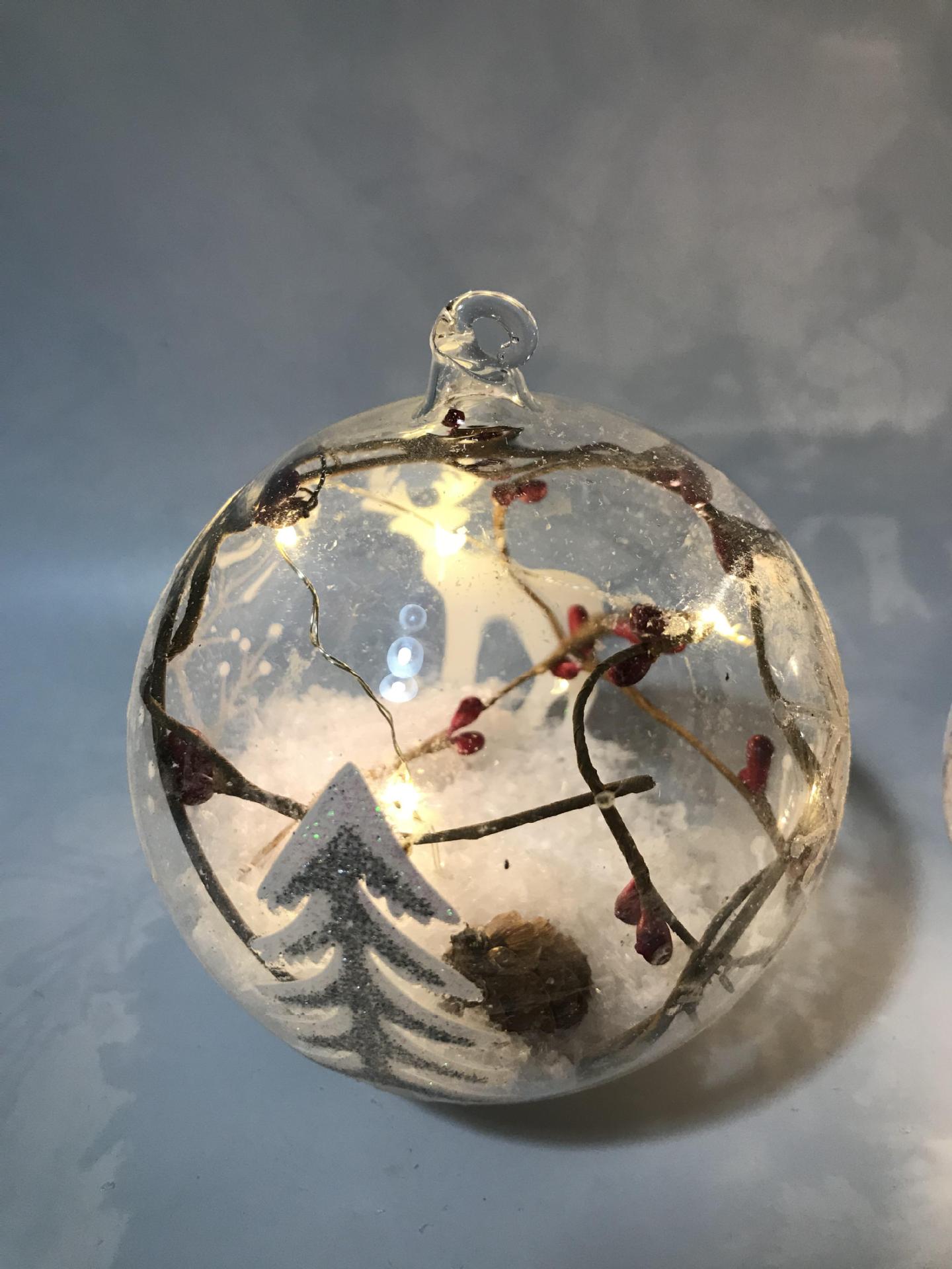 新款玻璃罩玻璃圣诞球led灯/圣诞树拉丝件/圣诞球罩玻璃工艺礼品