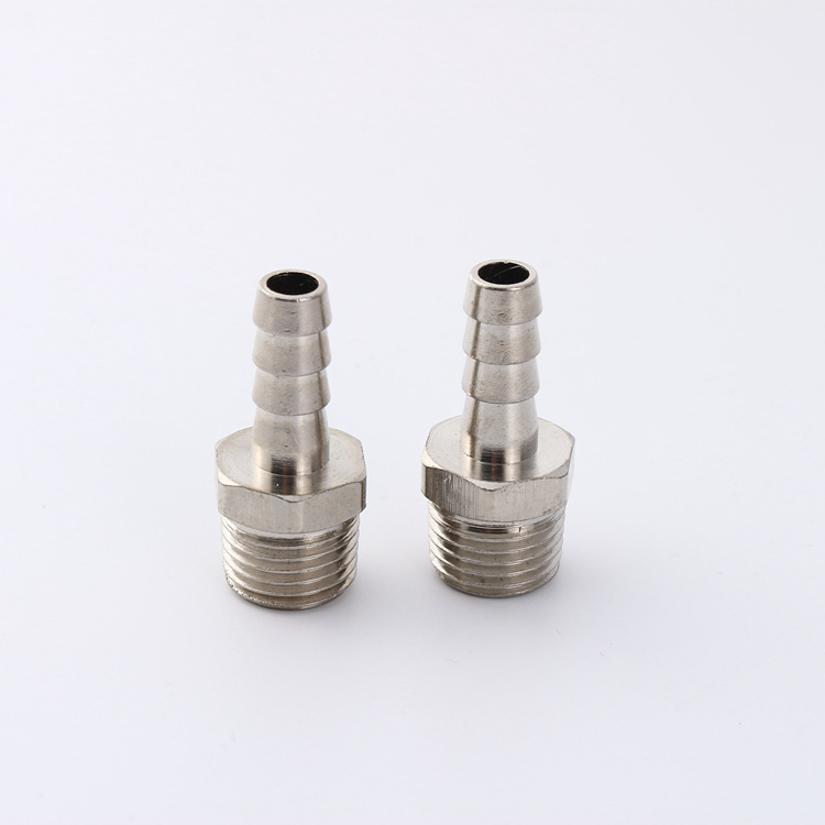 卡箍式pc宝塔终端直通外螺纹全铜接头皮管胶管接头外丝终端接头