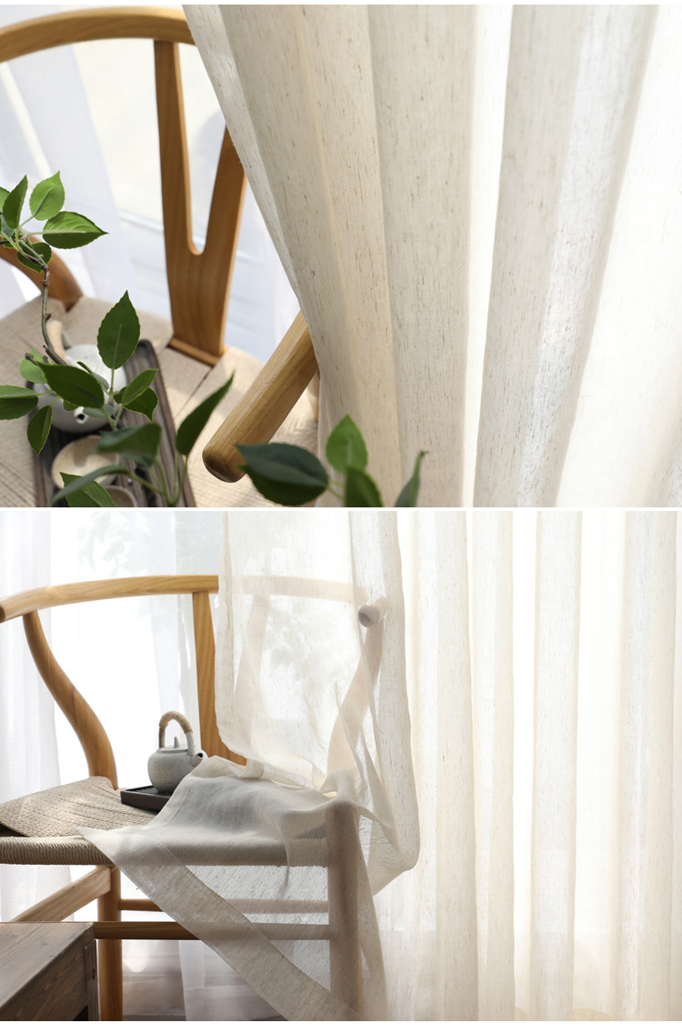 麻窗纱帘十字麻窗帘布料民宿阳台茶楼茶室窗帘成品简约麻布简约