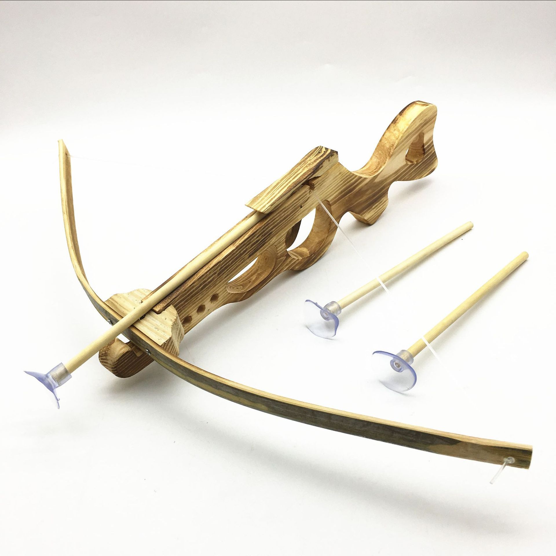 木制 吸盘弓弩 儿童步枪玩具弩 木弩十字弩模型 橡胶箭头无杀伤力