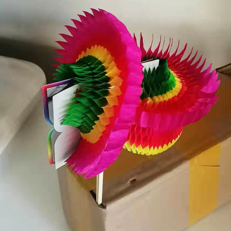 厂家直销纸翻花 民俗玩具 幼儿园校园团体活动 艺术翻纸花