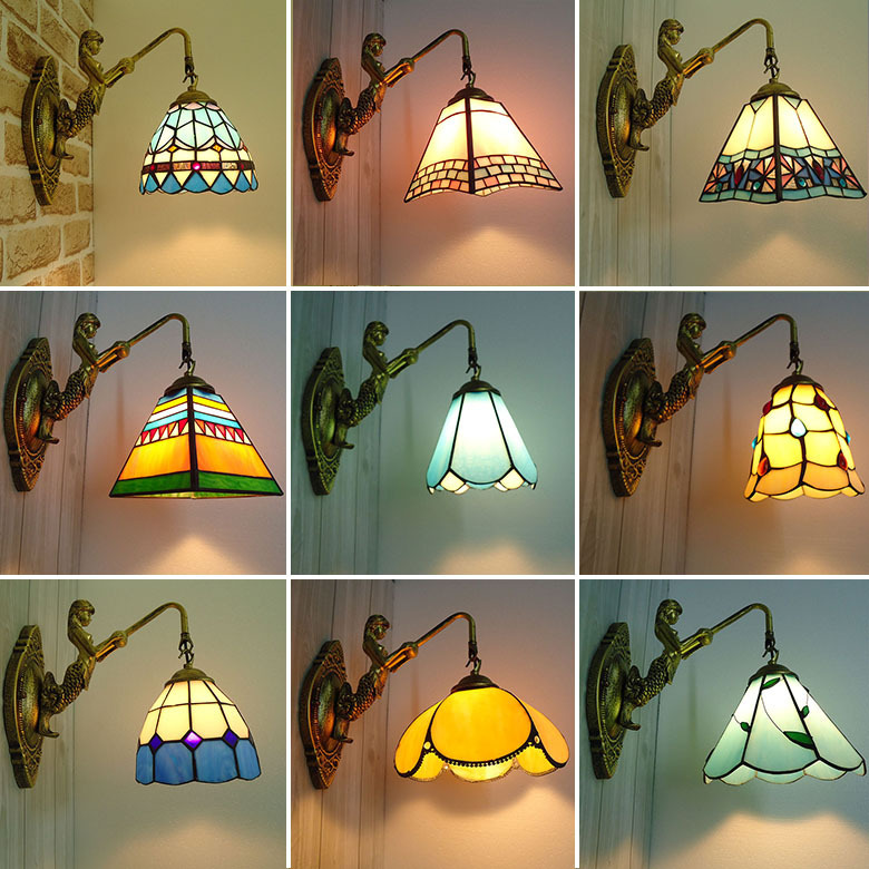 壁灯床头灯创意个性蒂凡尼地中海风格灯饰卧室简约浴室卫生间灯具