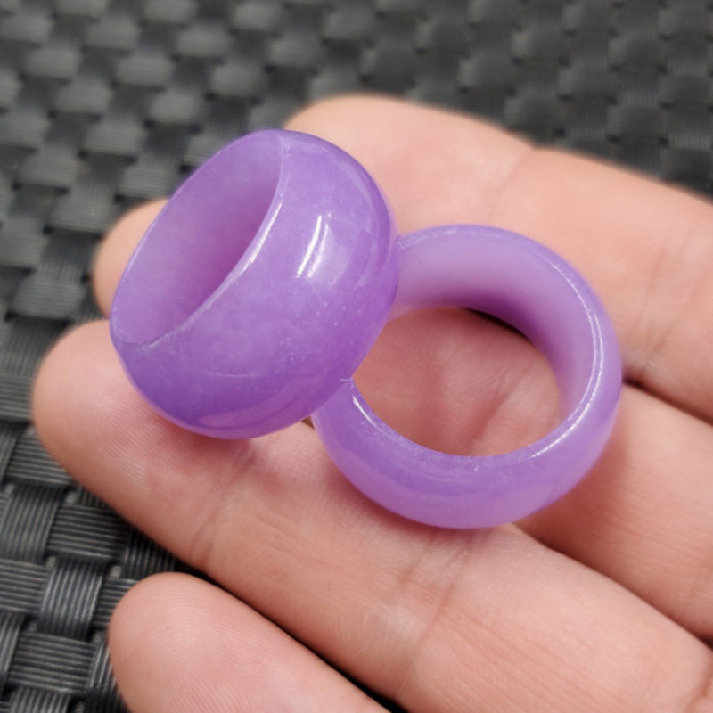 玉龙玉器玉石紫色石英岩玉戒指玉石戒指玉指环加宽-阿里巴巴