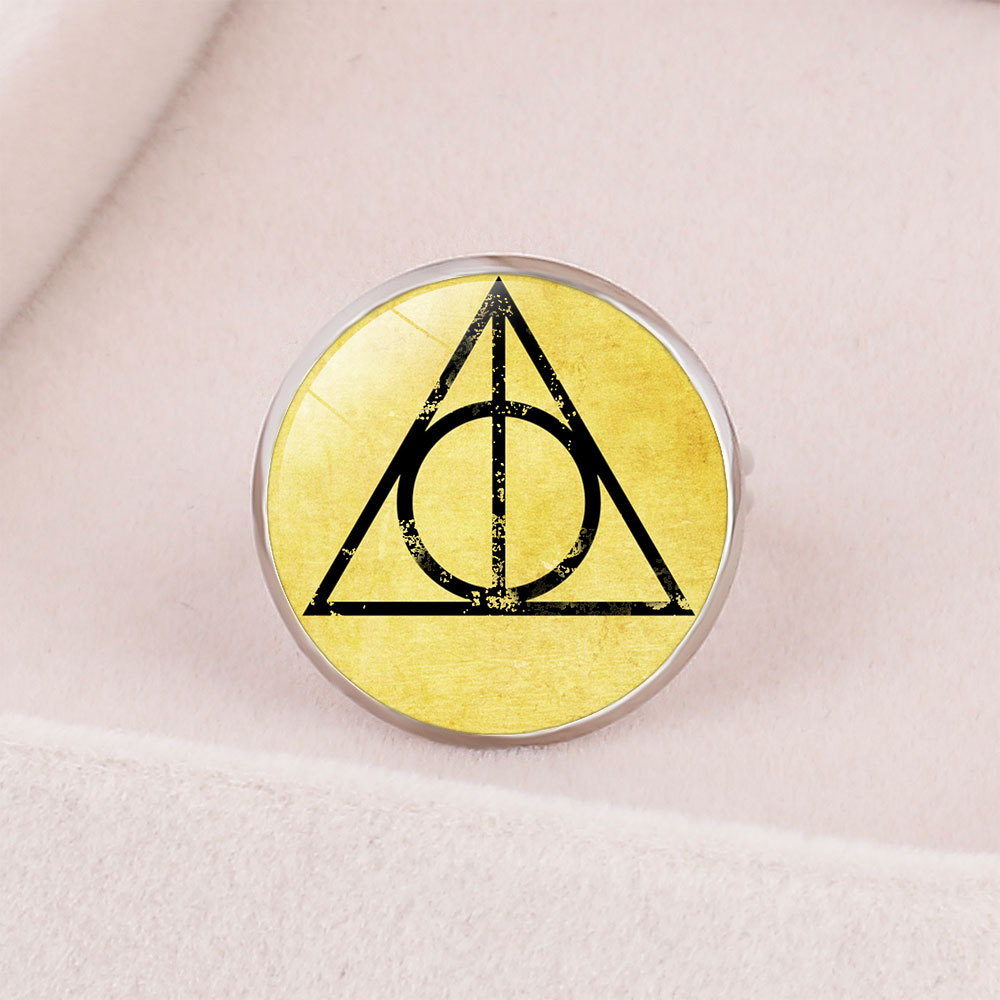 哈利波特周边 魔法学院戒指 死亡圣器四大家族徽章指环 开口调节