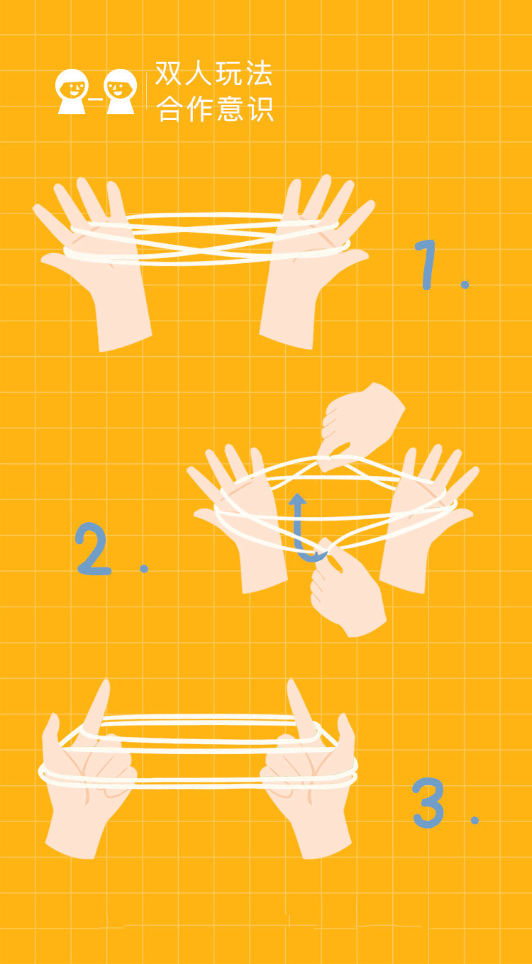 翻花绳挑花绳编花绳 经典怀旧儿童手指游戏 彩虹色 可定制7彩5彩