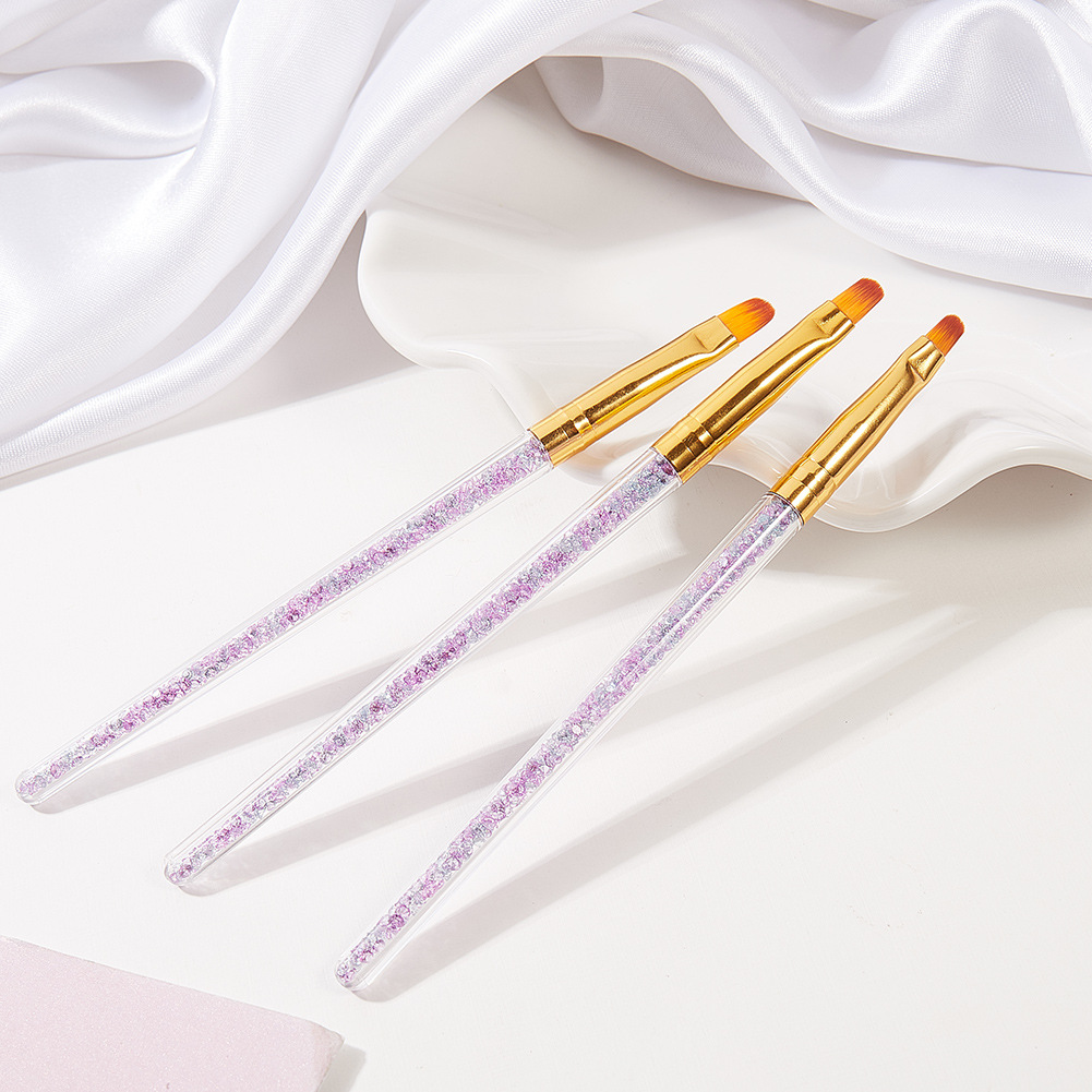 丝贝寇美甲工具彩绘笔三支美甲套笔圆头光疗笔凝胶笔法式笔指甲刷