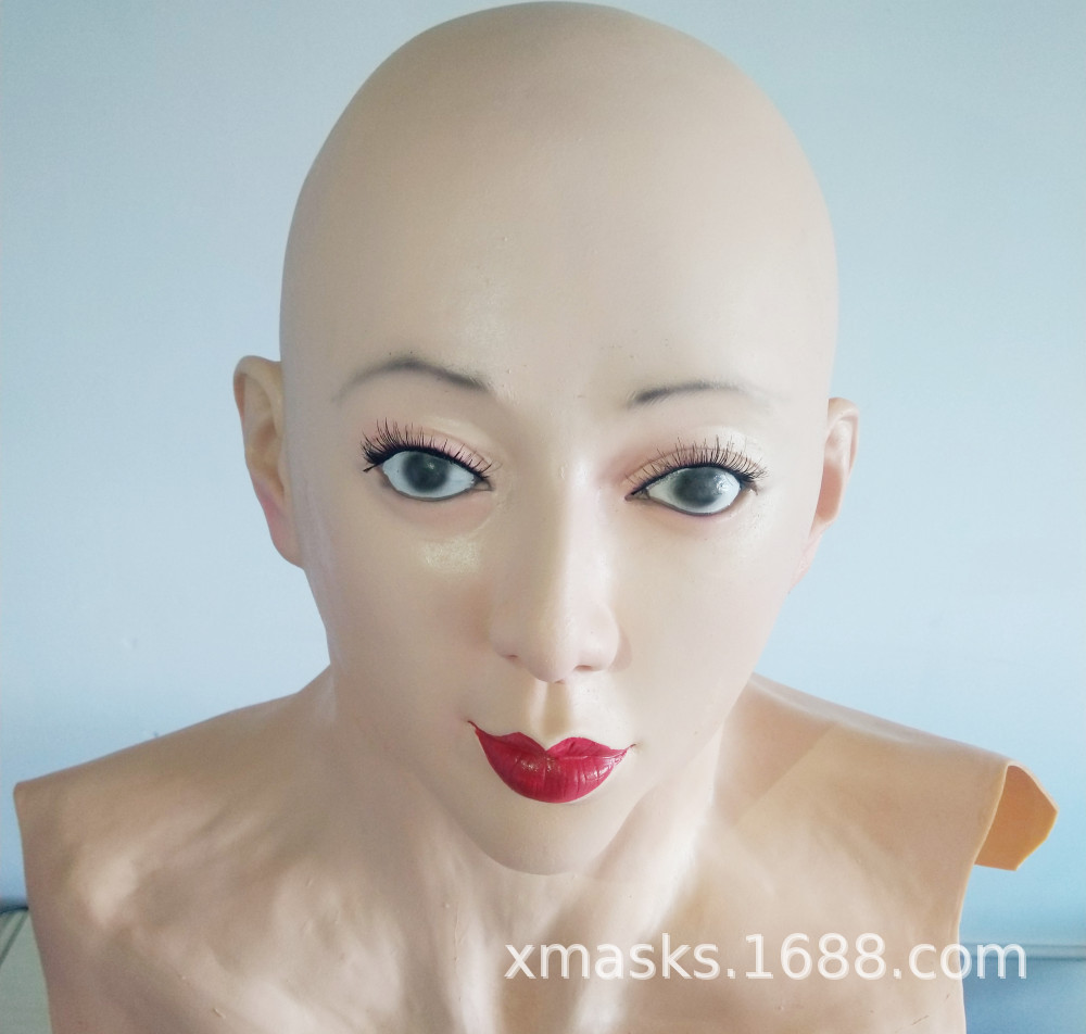 美女头套乳胶面具变性cd易妆变装伪娘男性感直播用品