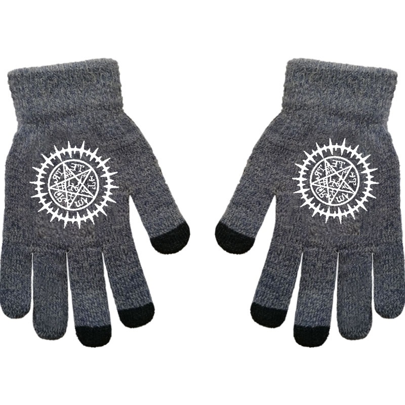 黑执事夏尔塞巴斯蒂安动漫网游周边手套灰色全指秋冬保暖防寒