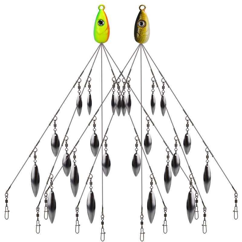 威和 阿拉巴马钓组2组3组亮片20cm 23cm群攻钓组金属饵带亮片批发