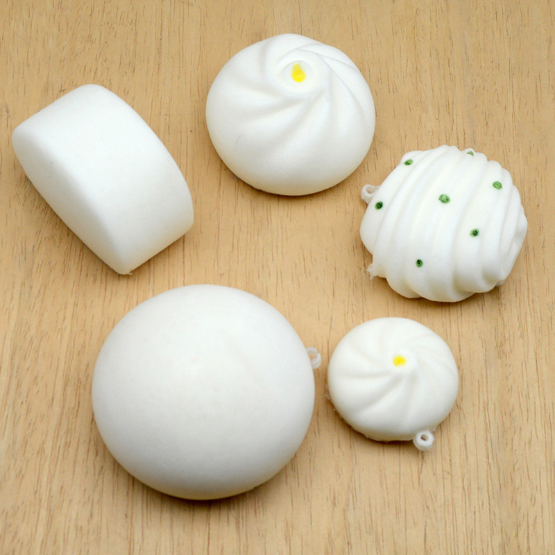 One Piece Dropshipping Steamed Buns Twisted Rolls Steamed Buns Suit Slow Rebound Simulation Food Key Mobile Phone Toy Pendant