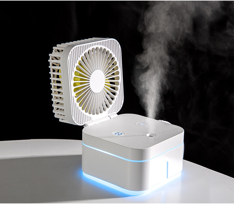 新款魔方加湿器喷雾风扇桌面办公家用usb加湿器风扇 大容量补水仪