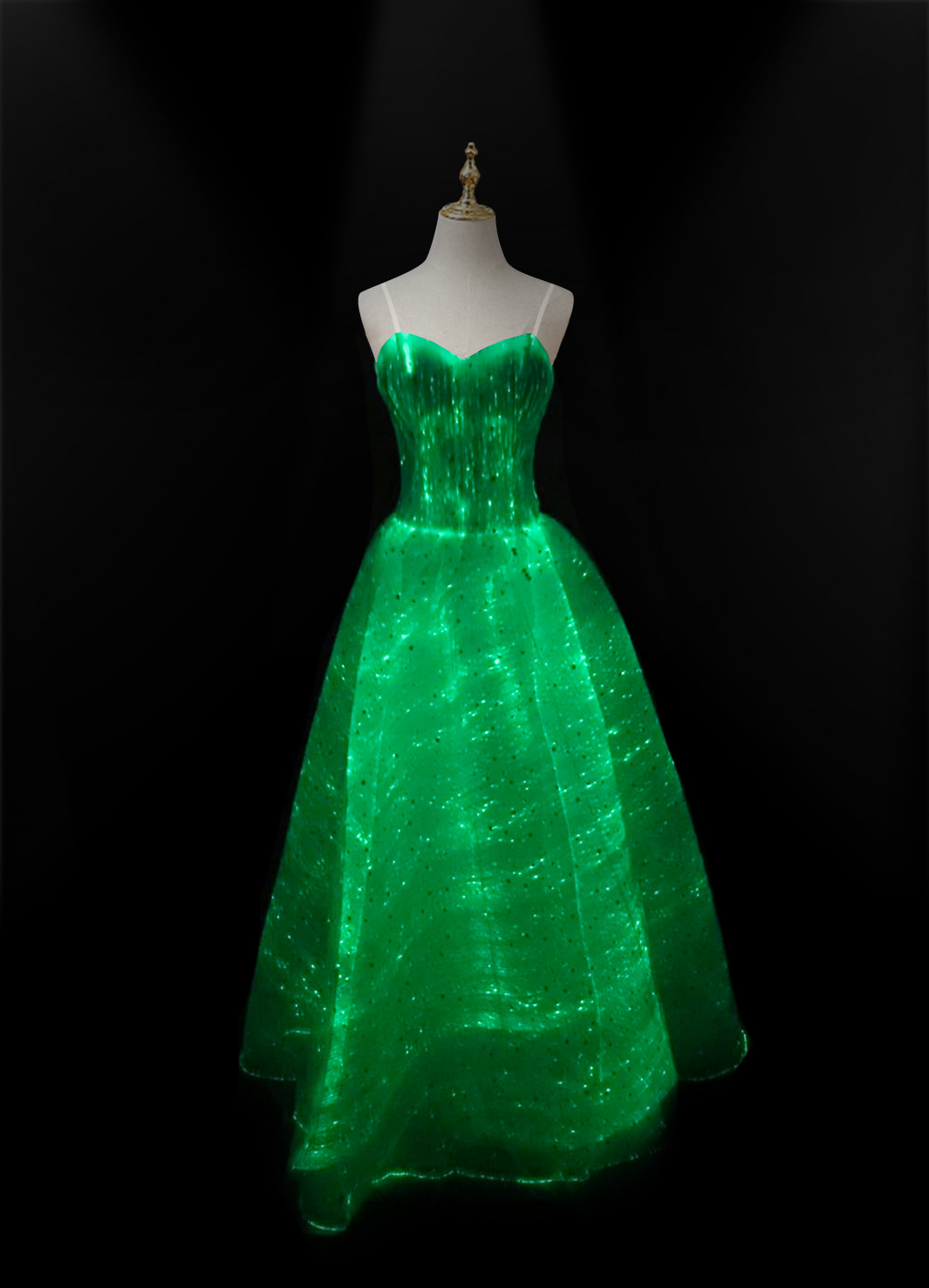 高端定制款纤维发光夜光晚礼服 专业设计光纤夜光婚纱