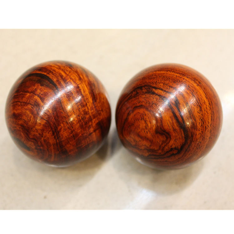 中式手玩红木实木健身球 老挝大红酸枝健身直径5厘米手球 手把件