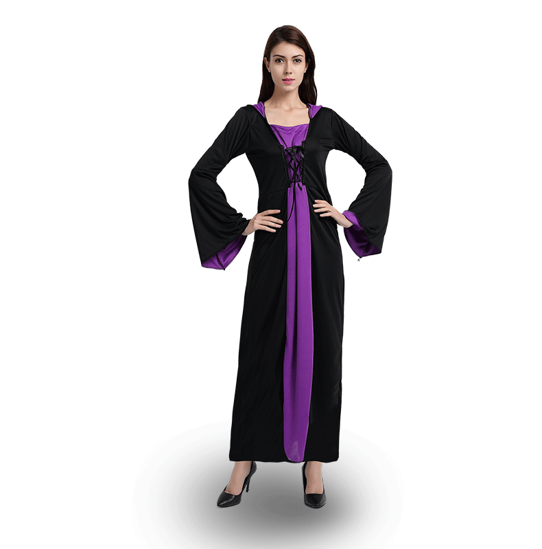 cosplay万圣节女巫装扮歌德紫色女巫女巫套装暗黑巫师角色扮演服